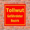 Melis-Folienwerkstatt Rabies Risk District Sign, 45 x 30 cm view 2
