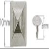 Trimming Shop Square Brass Pyramid Studs with Base Pins, 10 mm, Silver view 2