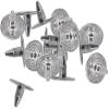 Trimming Shop Square Brass Pyramid Studs with Base Pins, 10 mm, Silver view 4