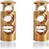WedDecor Metal Double-Hole Cord Locks, Spring-Loaded Toggle Stoppers, Gold, 10-Pack view 1