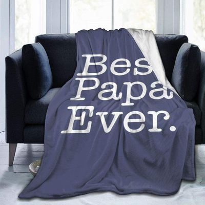 Best Papa Ever Fleece Blanket, Cozy Thermal Blanket, Lint-Free Premium Flannel Fleece Throw for Bed, Couch, or Car