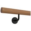 TIBU Beech Wood Handrail, 400 cm, with 5 Black Wall Brackets and Chamfered Ends view 2
