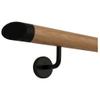 TIBU Beech Wood Handrail Set, 320 cm, with 4 Black Brackets and Angled Black End Piece view 2