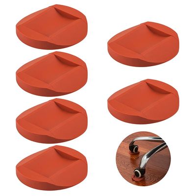 Aifuda Furniture Caster Cups, Rubber, Non-Slip, Floor Protectors, 6-Pack