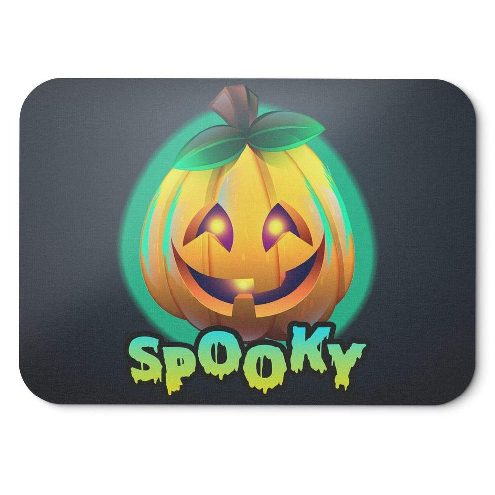 BLAK TEE Cute Halloween Pumpkin Spooky Mouse Pad, 18 x 22 cm, 3 Colors, Black