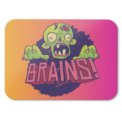 BLAK TEE Cute Halloween Zombie Hungry for Brains Mouse Pad, 18 x 22 cm, 3 Colors