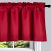 DONREN Red Valances for Bedroom, Room-Darkening Window Curtains, Rod-Pocket Valances (107.7 x 30.5 cm, 2 Panels) view 2