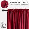 DONREN Red Valances for Bedroom, Room-Darkening Window Curtains, Rod-Pocket Valances (107.7 x 30.5 cm, 2 Panels) view 3