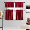 DONREN Red Valances for Bedroom, Room-Darkening Window Curtains, Rod-Pocket Valances (107.7 x 30.5 cm, 2 Panels) view 4