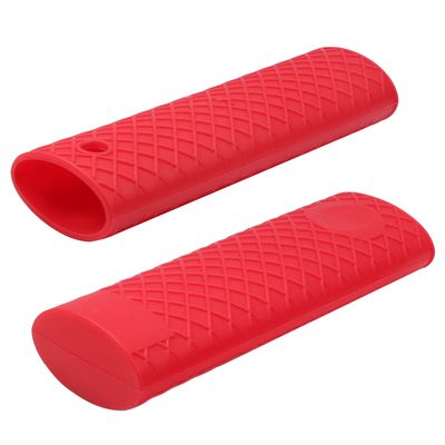MroMax Silicone Pan Handle Covers, 6.1 in, Non-Slip, Heat-Resistant, Red, 2-Pack