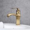 YHSGY Bathroom Sink Faucet, Hot and Cold Water, Antique-Style Copper Faucet for Above-Counter and Undermount Basins view 2