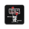 UNIGIFT You Make Me Super Happy Glossy Coaster (Romantic Design, White), Personalized Name, Funny Heart Balloon, Black Square view 1