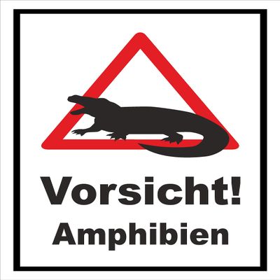 Melis-Folienwerkstatt Caution Amphibians Sign, 15 x 10 cm, 3 mm Rigid Foam
