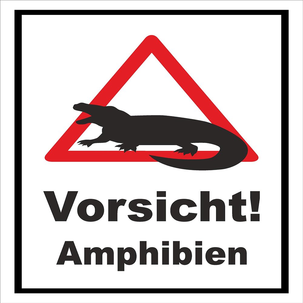 Melis-Folienwerkstatt Caution Amphibians Sign, 15 x 10 cm, 3 mm Rigid Foam