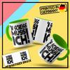 OM3 Funny Coffee Mug with “N Scheiss Muss Ich” Slogan, Ceramic, 11 oz/325 ml, Double-Sided Print, Light Green view 2