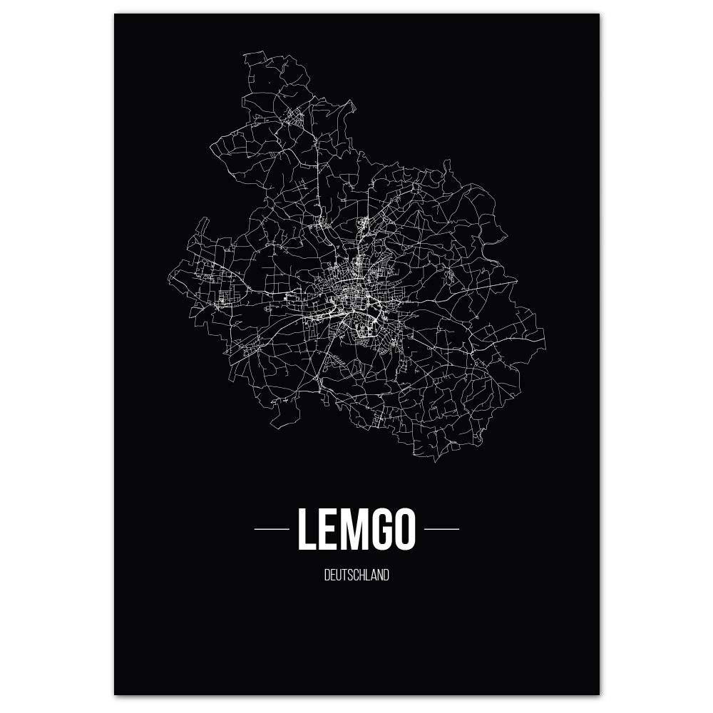 JUNIWORDS City Poster - Choose Your City - Lemgo - 21 x 30 cm - Font B - Black