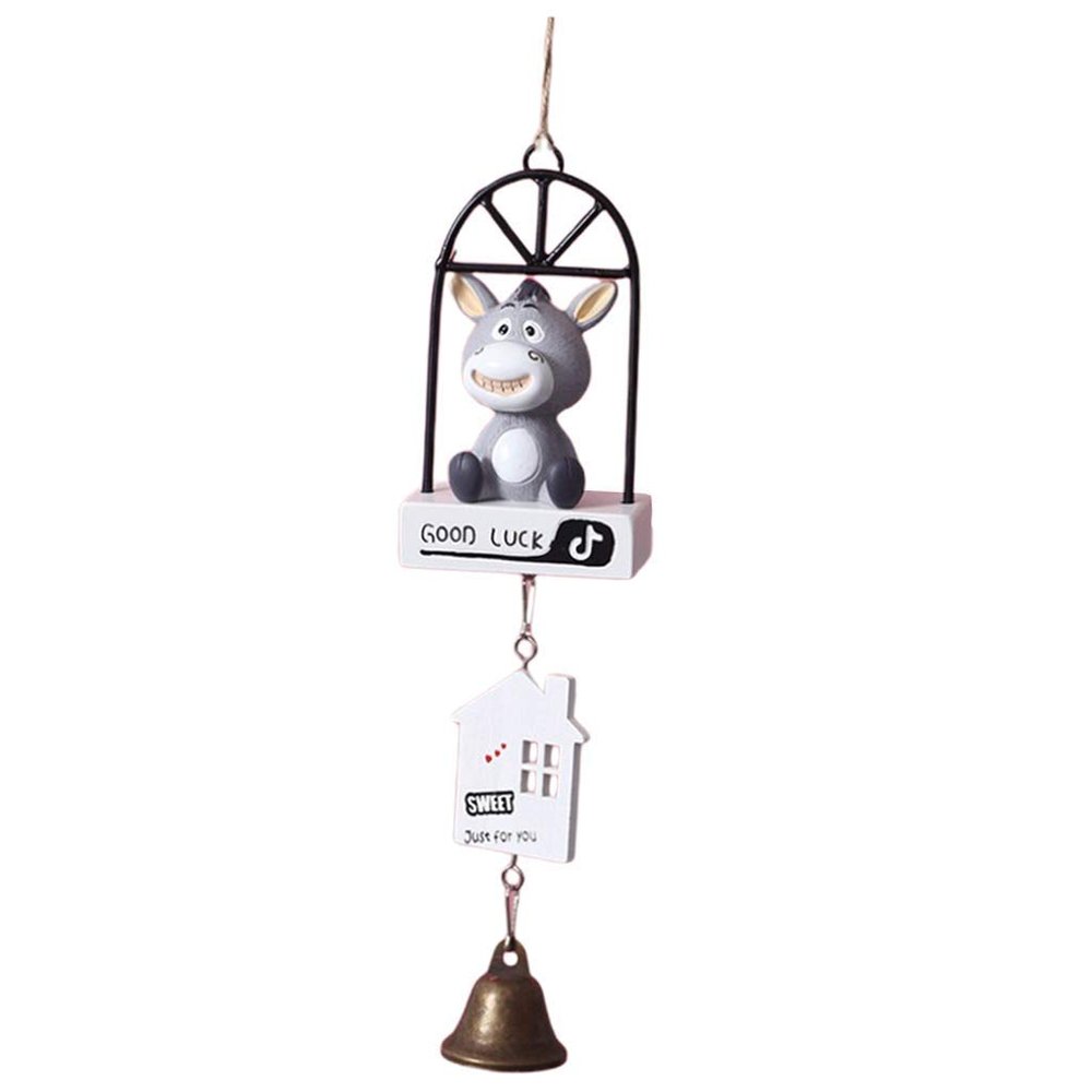 Tubayia Cute Wind Chime Photography Prop Decor, Gray Donkey