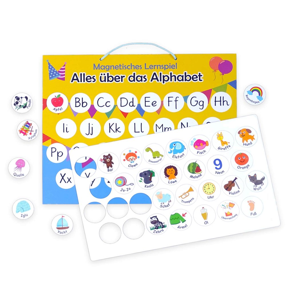 Magstick Magnetic ABC Learning Game, 400 x 320 mm, with 30 Magnets - dv717