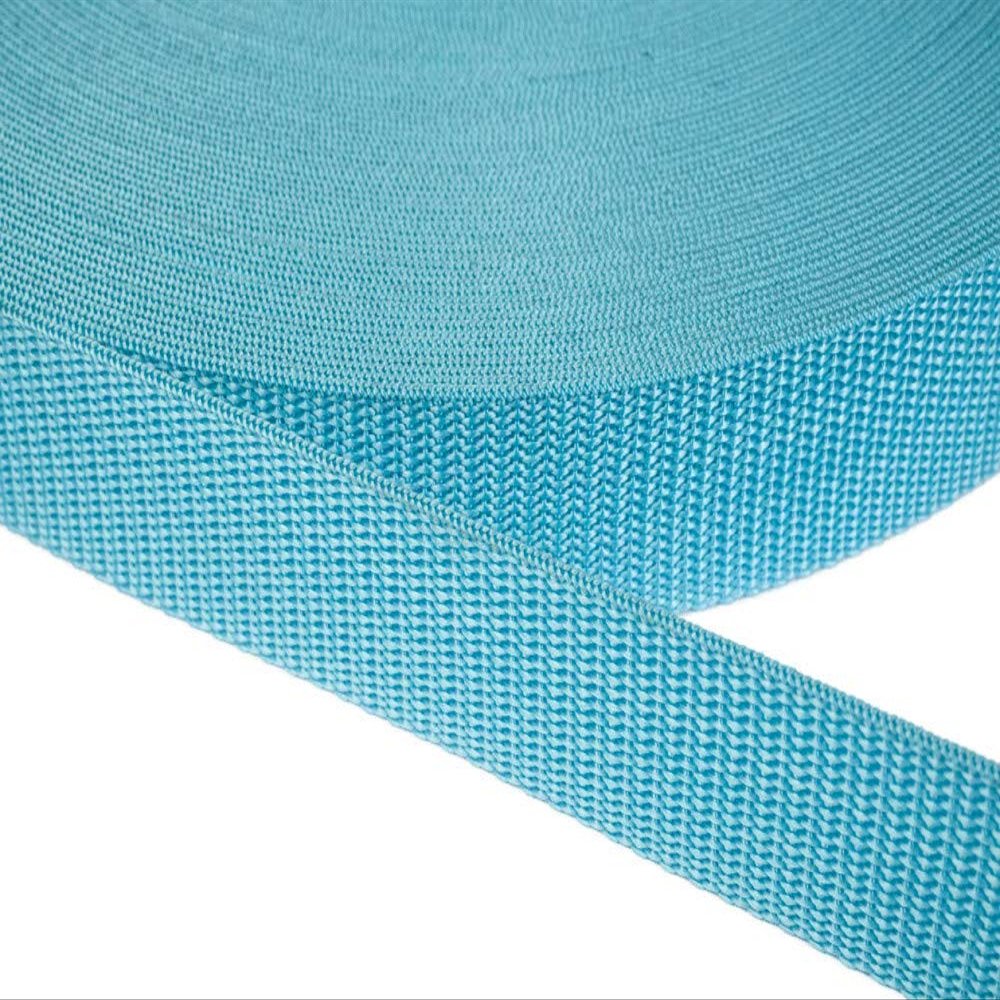Jajasio 10 mm Polypropylene Webbing, 1.2 mm Thick, Aqua, 12 m