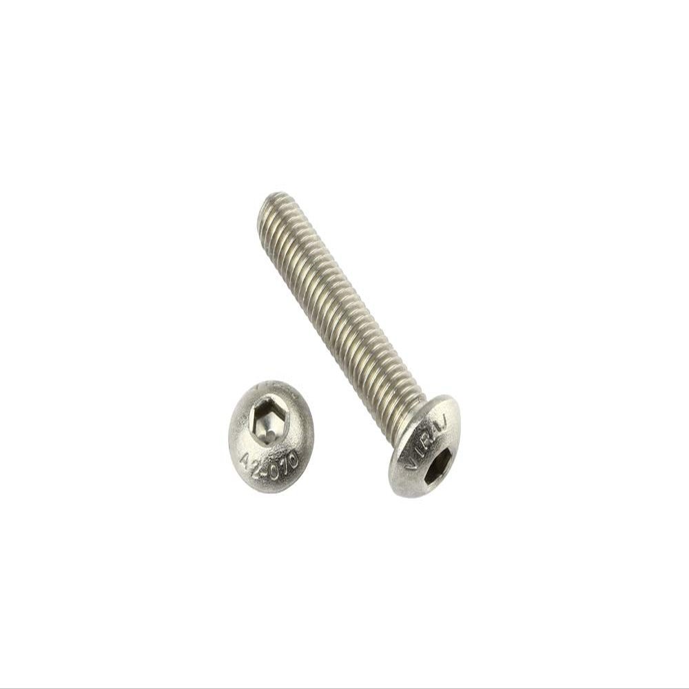 100 Button Head Screws ISO 7380-1 M4 x 8 - A2 Stainless Steel