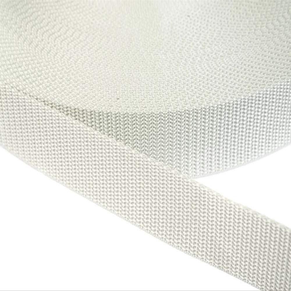 Jajasio PP Webbing 50 mm Wide, Polypropylene, 1.2 mm Thick, 41 Colors, 37 - Light Gray, 50 Meters
