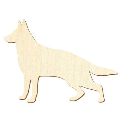 Wooden German Shepherd – Craft Decoration, 3–50 cm, Size: 21 cm, Pack of 10