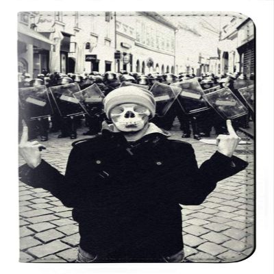 Skull Mask Man Protester Flip Case for Google Pixel 4