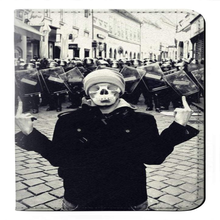 Skull Mask Man Protester Flip Case for Google Pixel 4