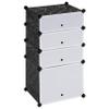 Nexos Trading Modular Shoe Cabinet, 91 × 48 × 37 cm, Black/White view 1