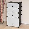 Nexos Trading Modular Shoe Cabinet, 91 × 48 × 37 cm, Black/White view 3