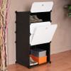 Nexos Trading Modular Shoe Cabinet, 91 × 48 × 37 cm, Black/White view 4