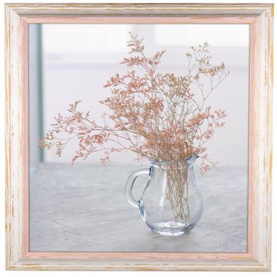 myposterframe Picture Frame 25 x 37 cm Artemis Solid Wood Rosé White Vintage with Clear 1 mm Acrylic Glass
