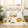 Loussiesd Children's Bedding Set, Excavator Pattern, Cute Cartoon Toddler Bedding Set with 1 Pillowcase, 100 × 135 cm + 40 × 60 cm, Soft Microfiber Bedding Set for Girls and Boys, 2-Piece view 1