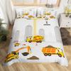 Loussiesd Children's Bedding Set, Excavator Pattern, Cute Cartoon Toddler Bedding Set with 1 Pillowcase, 100 × 135 cm + 40 × 60 cm, Soft Microfiber Bedding Set for Girls and Boys, 2-Piece view 3