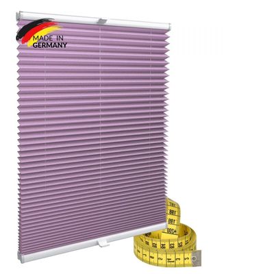 Gardinen21 Made-to-Measure Klemmfix Pleated Blind in Purple, No Drilling
