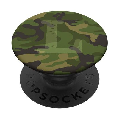 Monogram Letter L Green Camo PopSockets PopGrip