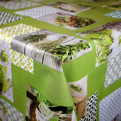 KEVKUS C0147360 Herb Patchwork Oilcloth Tablecloth, 140 x 240 cm Rectangular