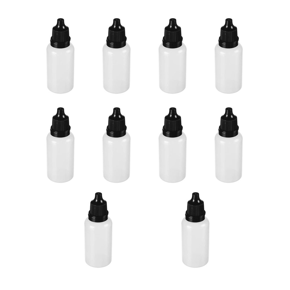 Othmro 50-Pack 20 mL PE Plastic Squeeze Dropper Bottles with Black Caps