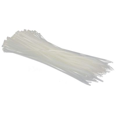 MroMax Cable Ties, 34.8 x 0.4 cm (L x W), Self-Locking, Nylon, White, 150 Pack