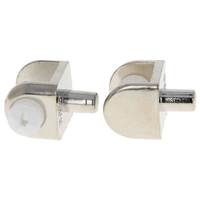 MroMax Glass Shelf Clamp, Silver, 23 x 19 x 19 mm, 2-Pack, for 5–8 mm Shelves