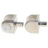MroMax Glass Shelf Clamp, Silver, 23 x 19 x 19 mm, 2-Pack, for 5–8 mm Shelves view 1