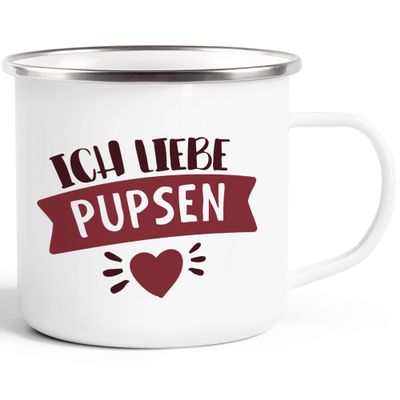 MoonWorks Enamel Mug “I Love Farting” – Customizable