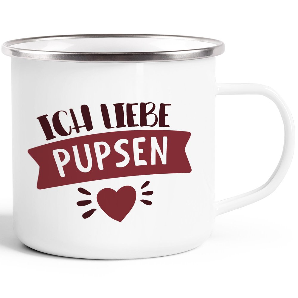 MoonWorks Enamel Mug “I Love Farting” – Customizable