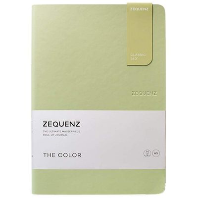 Zequenz The Color A5 Notebook, Olive Green, Dotted, 100 Sheets, 80 gsm, Cream Paper, 360° Lay-Flat, Fountain Pen-Friendly, Softcover