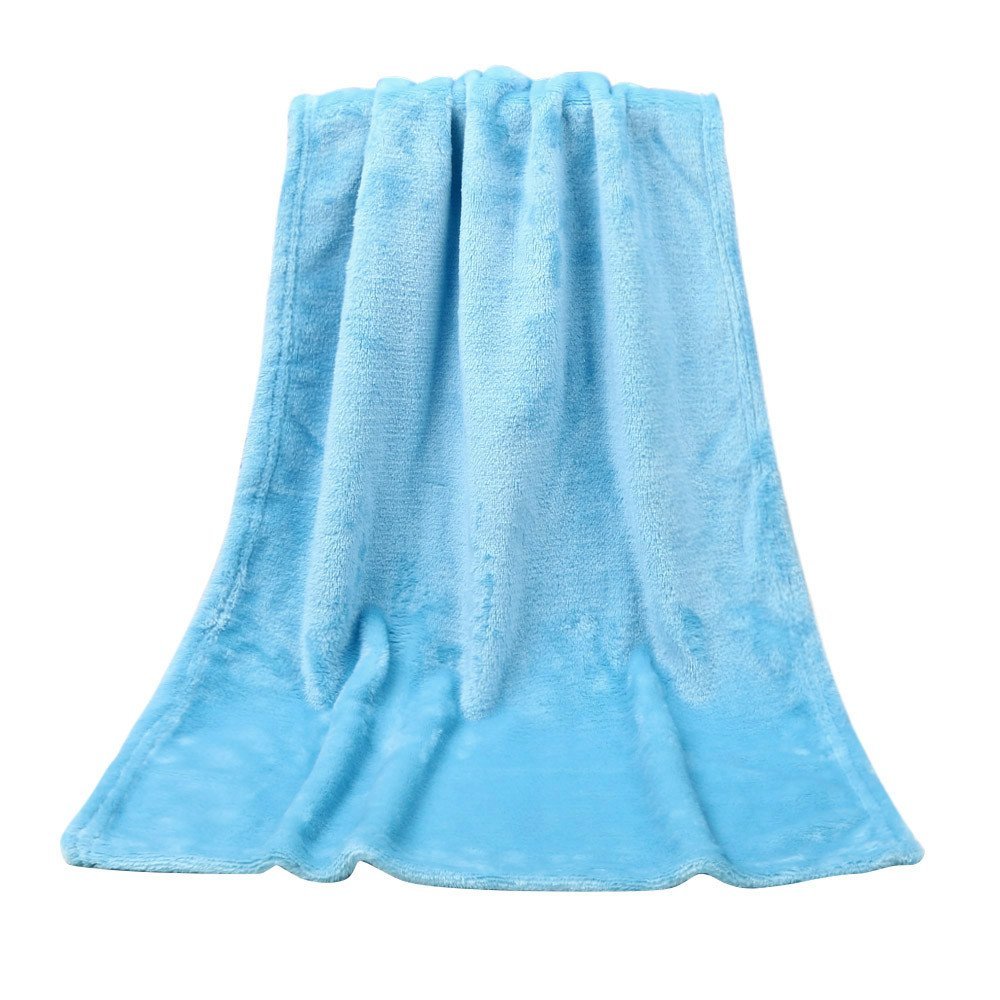 Flannel Fleece Throw Blanket, Extra Soft and Warm, 45 x 65 cm, Sky Blue