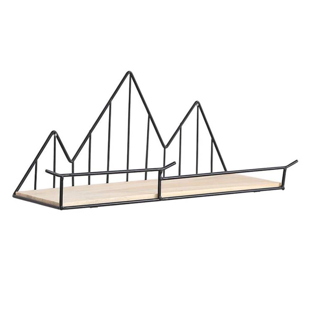 Tubayia Nordic-Style Metal Floating Wall Shelf, Black