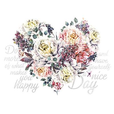 Ideen mit Herz Color Glitter Iron-On Transfer, DIN A4 – Flower Heart
