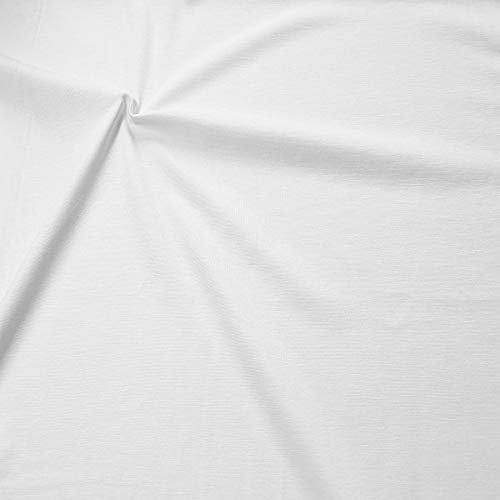 STOFFKONTOR Romanit Jersey Fabric, Fashion Standard 4, OEKO-TEX Standard 100, White, Sold by the Meter