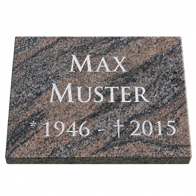designgrab ParaL001 80 x 60 x 5 cm Paradiso Granite Grave Slab with Inscription