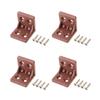 MroMax 24-Piece Plastic Furniture Corner Brackets, 4-Hole Right-Angle L-Shaped Supports, Brown view 1